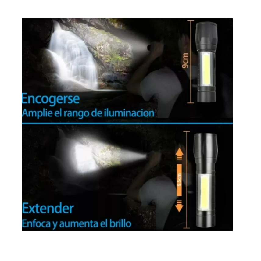 Lampara Tactica Recargable Usb Linterna