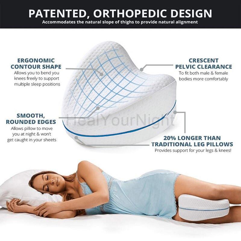 almohada ortopédica de espuma viscoelástica con memoria de forma color blanco para soporte de cuello y columna vertebral.