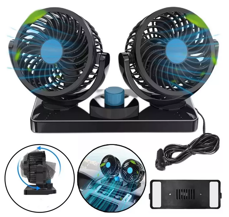 Ventilador Doble Para Coche De 360°