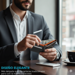 alt="billetera diseño fibra de carbono elegante y ligera" alt="accesorio de billetera diseño fibra de carbono resistente" alt="billetera con compartimentos de tarjetas diseño fibra de carbono"